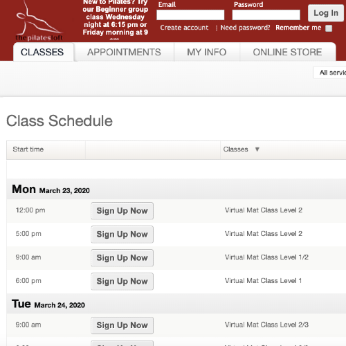 The Pilates Loft ::: Scheduling & Pricing